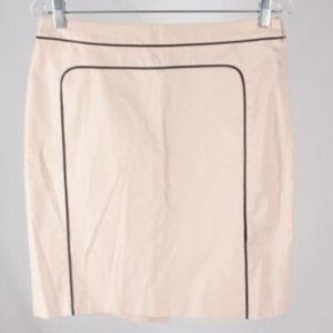 !!3 FOR $25 -- NWT ANN TAYLOR Pencil Skirt •Tan with Black Piping Detail size 0